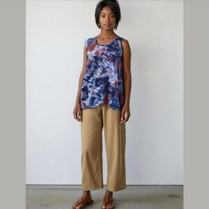 Simply Vera Vera Wang Blue Floral Print Tank Top Size XL